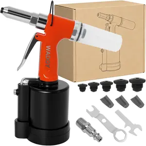 Air Rivet Gun,3924lbf Pneumatic Pop Riveter Kit with 5 Nosepieces (1/4", 3/16", 5/32", 1/8", 3/32") & Air Hydraulic System, Industrial Rivet Gun for Automotive,Work