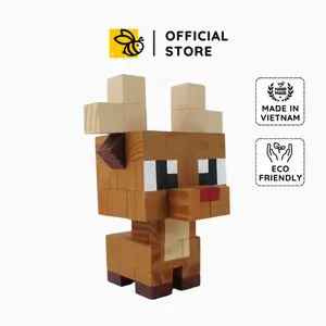 Christmas Deer Wood Model, Unique Toy Pixel Block, DIY Minecraft decor, DIY Coloring Kit, Gift for him, Gift for her