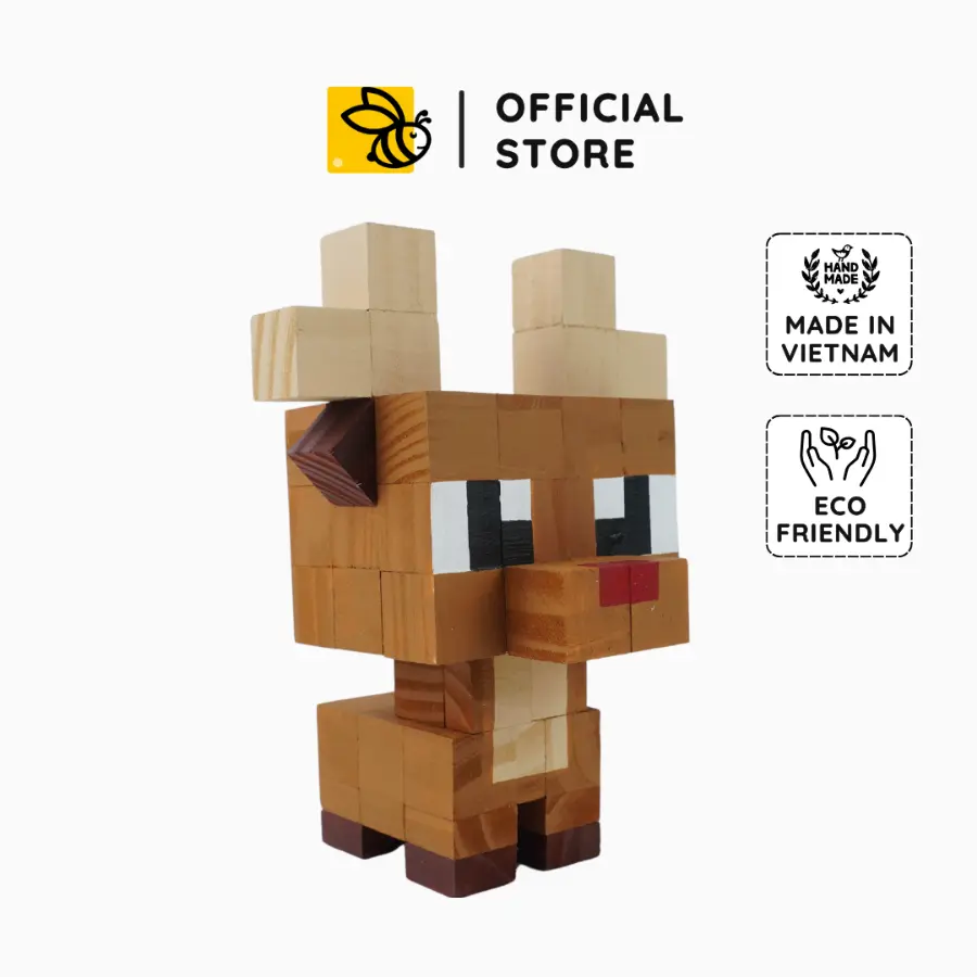 Christmas Deer Wood Model, Unique Toy Pixel Block, DIY Minecraft decor, DIY Coloring Kit, Gift for him, Gift for her