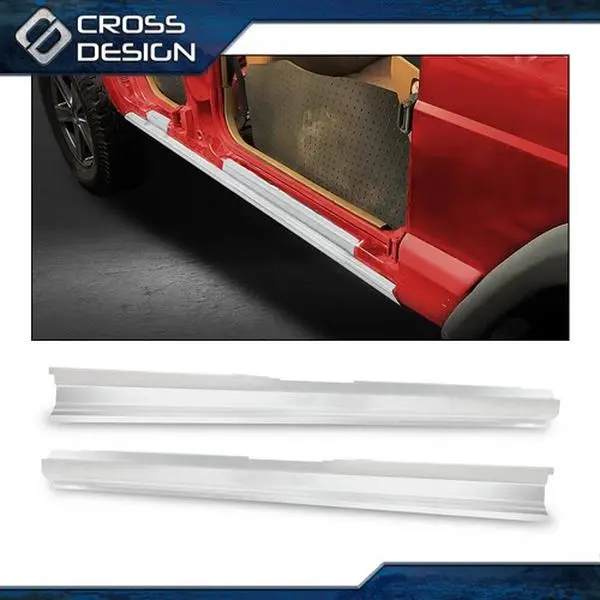 CROSSDESIGN 1 Pair Slip-on Rocker Panels, Silver Chrome Trim & Accessories for Car, Compatible with 84-01 Cherokee, 84-96 Wagoneer & 4Dr Comanche (Jeep Cherokee/Comanche), Car Exterior Auto Parts, Car Accessories, 84-96 Comanche Wagoneer