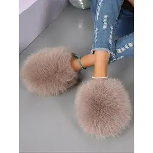 Women's Cute Plain Color Fluffy Plush Slippers, Elegant Slippers, Women Soft Cushioned Slippers, Casual Soft Home Bathroom Slippers, Warm Slippers for Women Indoor & Outdoor Use for Fall & Winter, Footwear
