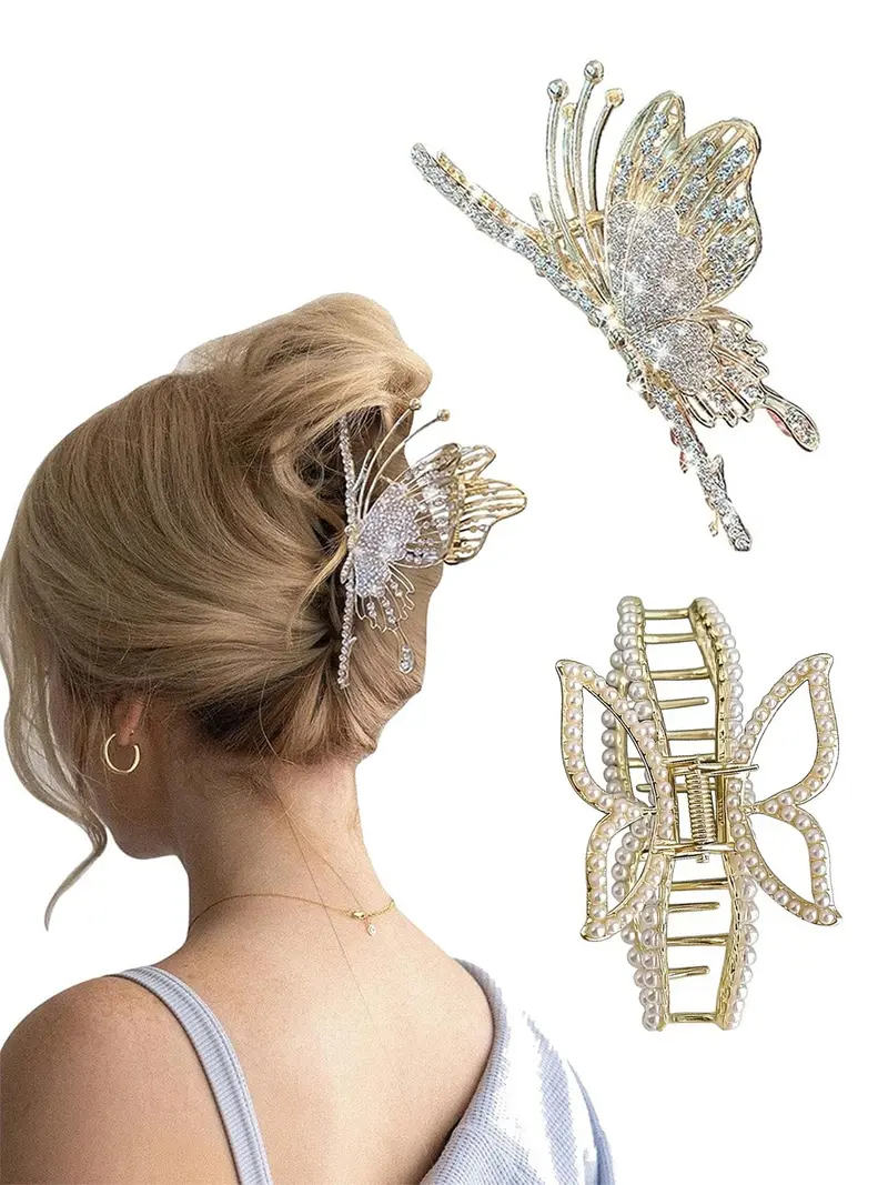 gold butterfly hair clip - TikTok Shop display picture 3