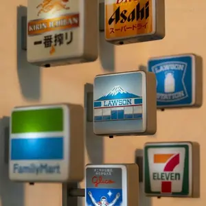 1pcs Dotonbori Glico 711 Lake Kawaguchi-ko Town Lawson Advertising Store Sign Fridge Magnet Lightboard Fridge Magnet Sticker