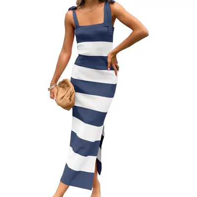princess polly baby blue dress Striped Cami Backless Mini Dress