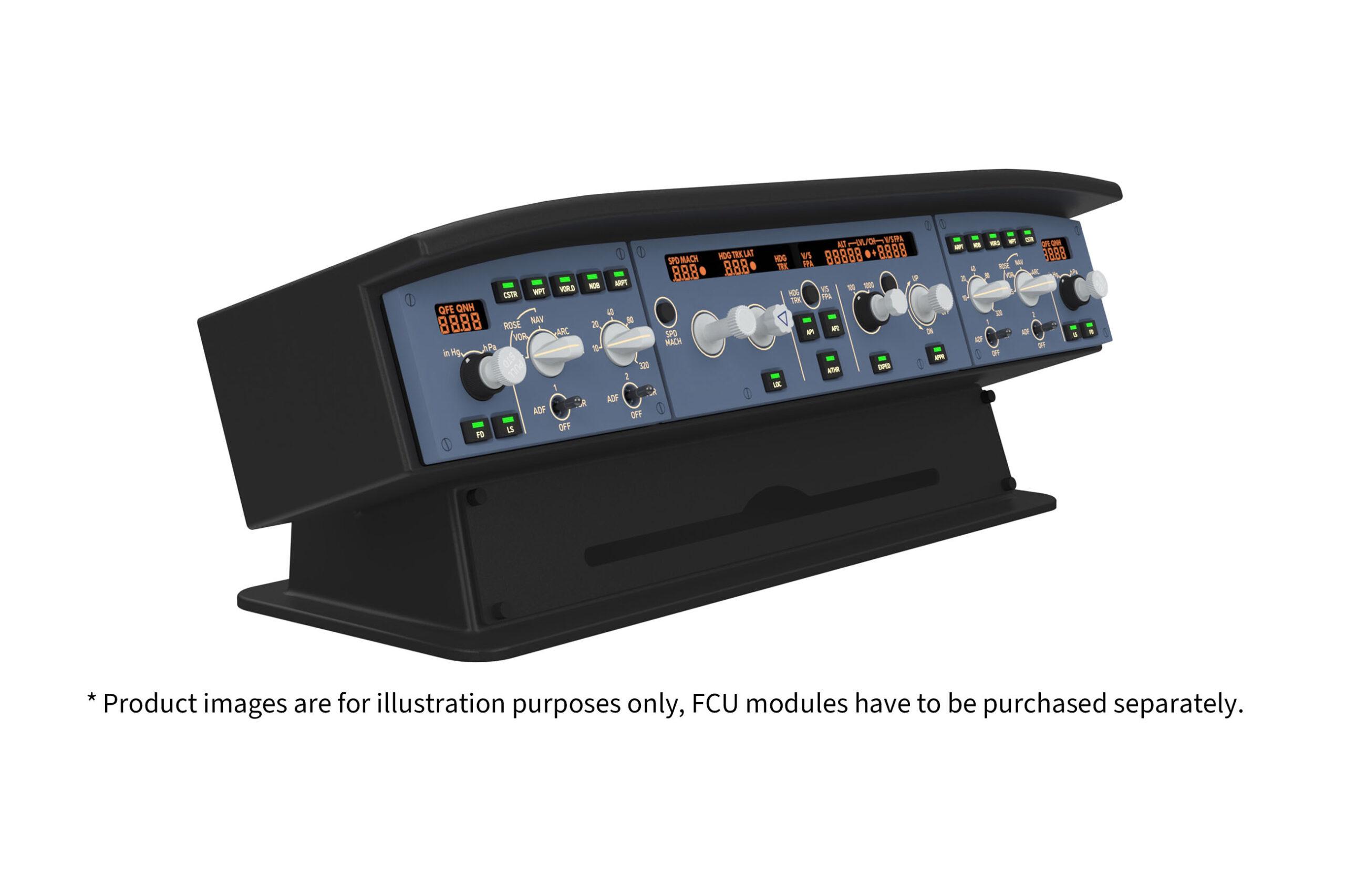 Cockpit Simulator Flight Simulator 320 Series FCU Desktop Stand, Metal Mounting Bracket for FCU-L/C/R Modules, Stable Desk Installation