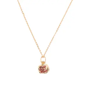 Pomegranate Earrings/Necklace Elegant Zircon Fruit Theme Jewelry for Parties
