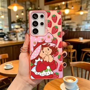 Strawberry Shortcake Phone Case Protector Accessories for Smartphone Samsung Galaxy S25 S24 S23 S22 S21 S20 Fe Ultra Plus Edge, Anti-Fall Shockproof Protective Matte Back Cover Casing, Durable Protection