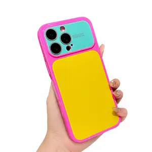 Summer Dopamine-Style Color-Block Drop-Proof Phone Case,compatible with iPhone 13/14/15/16/17 and Pro/Pro Max Series