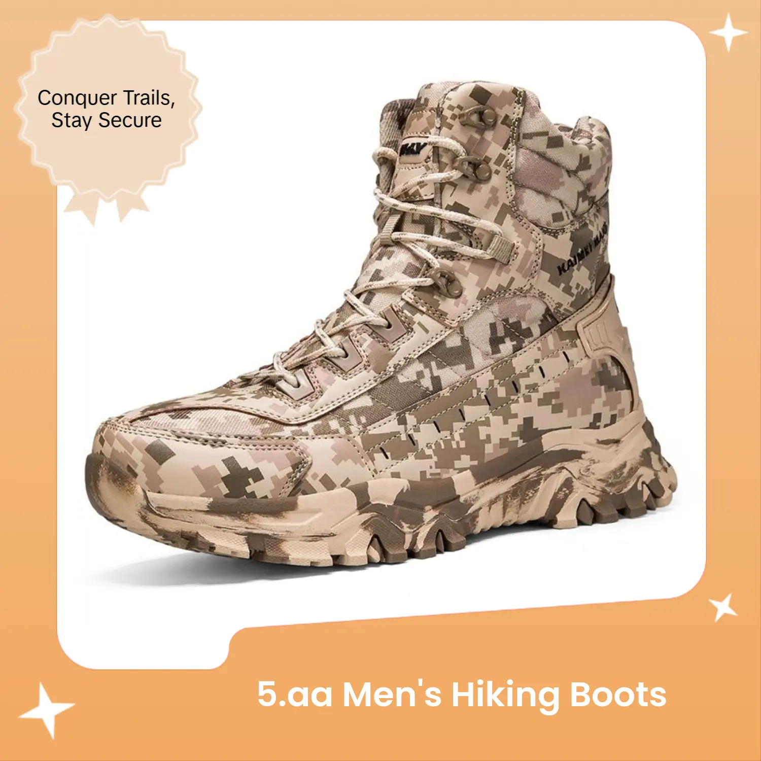5.AA Men Multi-Terrain Surface High-Top Outdoor Sports Shoes, Lightweight Breathable Non-Slip Hiking Shoes, Hiking Boots, Desert Boots, Fashionalking Shoes, Men's Combat Boots, Non-Slip Sneakers, Rubber Boots, Multi-Terrain Surface, Multifunctional Boot