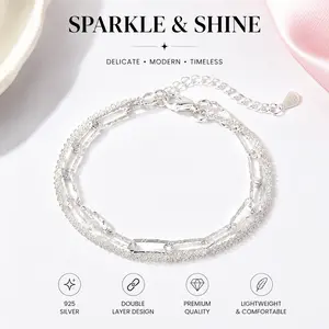 Layered Silver Necklace for Women – Elegant Two-Chain Design, Adjustable 18”+2” Length, Lightweight & Tarnish-Resistant, Perfect Everyday Jewelry, Versatile Gift for Birthdays, Holidays, Anniversaries & Any Outfit