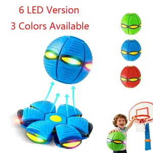 6-LED Bouncing Deforming UFO Ball, Parent–Child Interactive Toy for Boys and Girls, Indoor/Outdoor Play, Birthday Gift