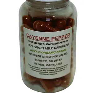 Organic Cayenne Pepper 50 500mg Vegan Capsules Supplement
