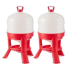 Little Giant 8 Gallon Tank Heavy Duty Poultry Chicken Gravity Waterer (2 Pack)