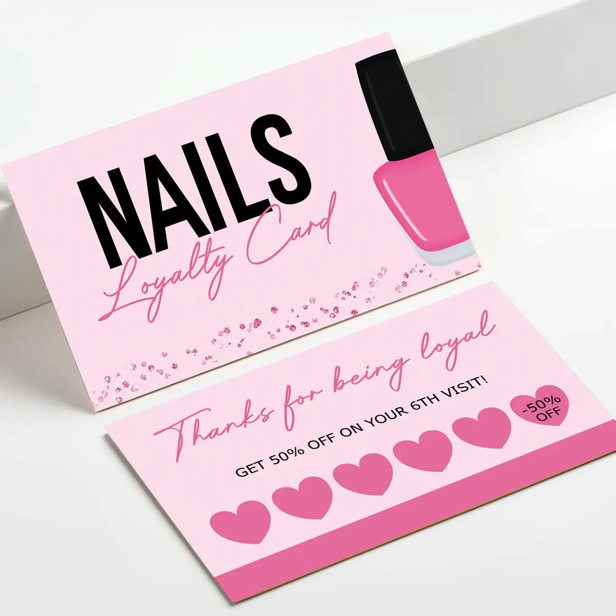 Nail Art Business Card, 100pcs/set Nail Care Card, Press on Nails Loyalty Card, Nail Discount Paper Board Card, Beauty Small Business Card, Positive Message Card, Card Design