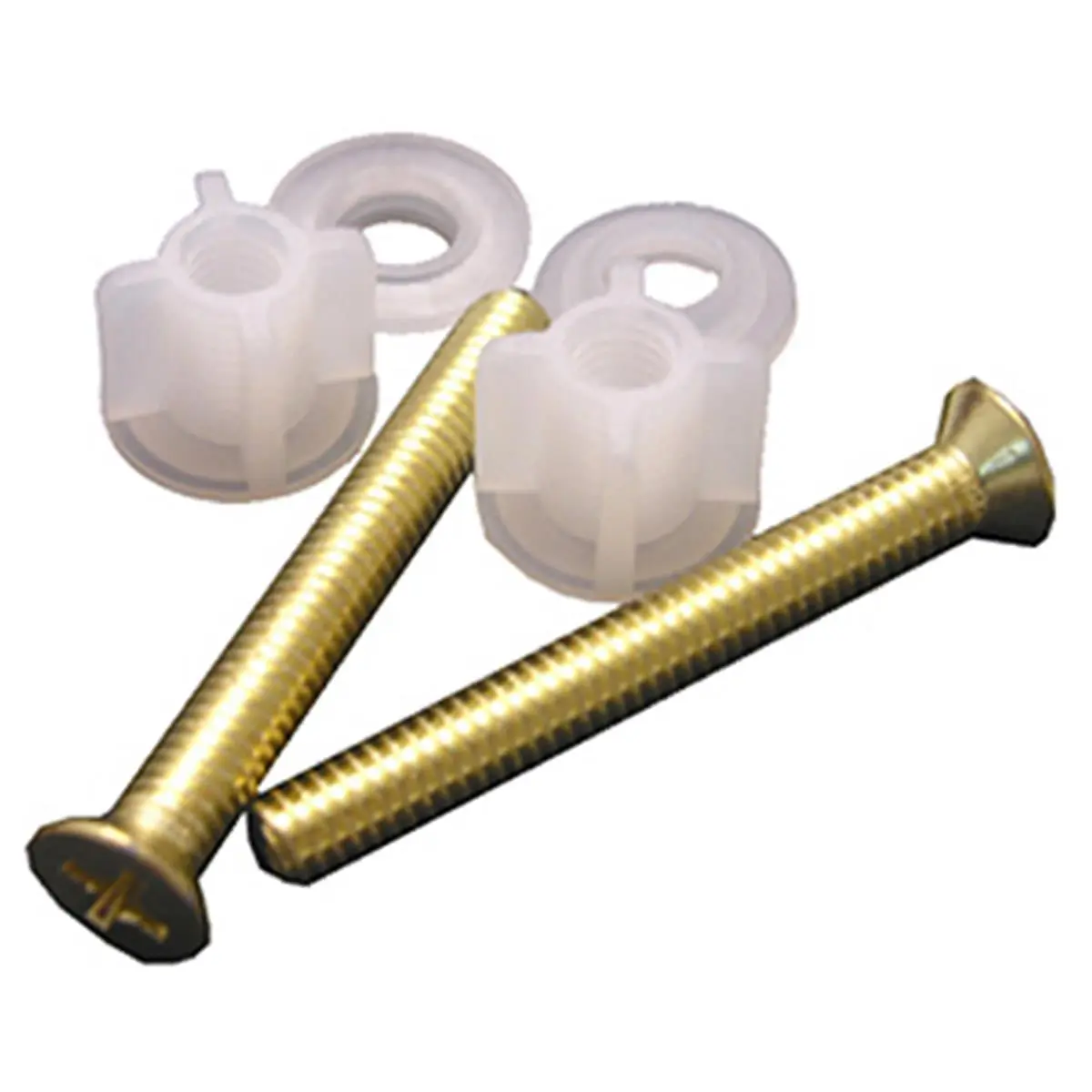 212 MAIN Polished Brass Oak Toilet Seat Bolt (Larsen Supply 14-1069) - 2 per Card, Classic Finish Bathroom Fixture Accessory, Aids Toilet Installation, Secures Seats, Includes Nuts