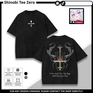 Chrollo Lucilfer Hunter x Hunter Anime Vintage Washed T-Shirt – Japanese Streetwear Graphic Tee, Harajuku Oversized Cotton Shirt