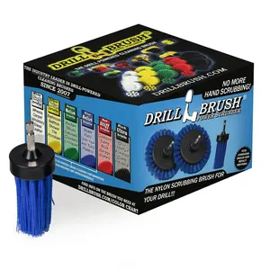 1in Blue Brush - Medium Stiffness - Long Bristles - Marine & Pool Spot Cleaning | 1in-L-B-QC-DB