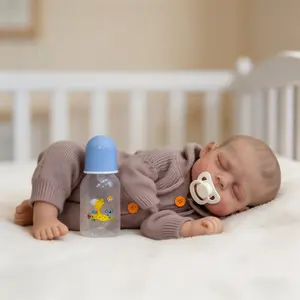 20 Inch Soft Lifelike Reborn Baby Doll, Realistic Newborn Doll with Hand-Painted Hair, Magnetic Pacifier, Feeding Bottle, with Birth Certificate & Paper Gift Box