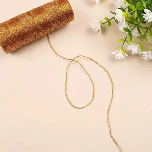1 roll gold hand woven twine DIY clothing accessories Gift box wrapping rope party decoration rope tag cord Gift Wrapping Supplies