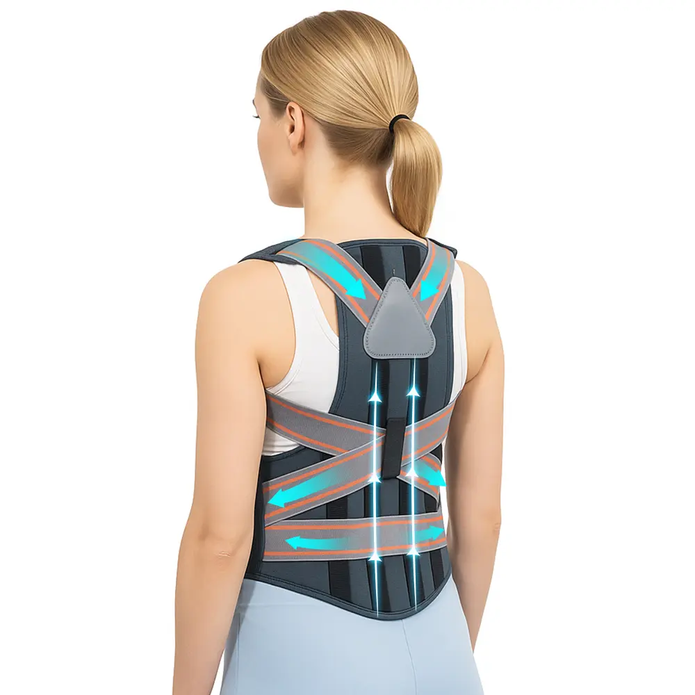 AULEXMED Wearable Mesh Posture Corrector for Adults – Adjustable Compression Belt with Back Support Brace, Dual Aluminum Strips, Ergonomic Breathable Design for Office & Computer Use [DealsForYouDays]