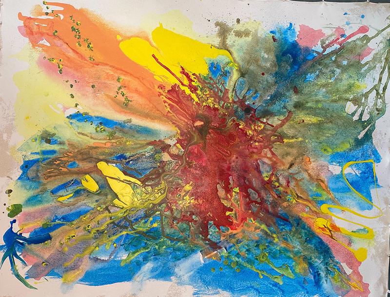 Earth, Water, Fire, Wind, and Voids, Wall Art Abstract Acrylic  Painting