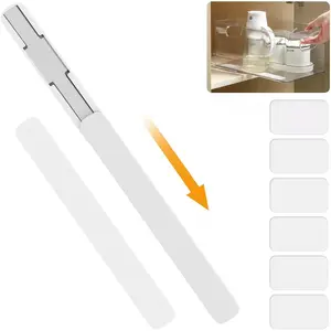 Summark Pull Out Rail for Baskets or Bins.Storage and Organization Accessories for Cabinet,Shelves.DIY Drawer Organizers Slides.2 Packs,White (1)