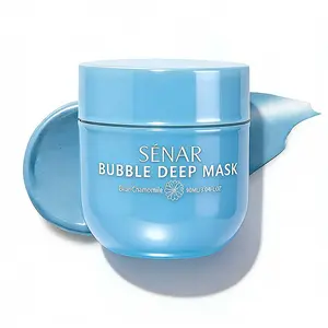 Chamomile Bubble Deep Mask & Foaming Facial Cleanser- Pore Detox with Chamomile & Fizzing Carbonated Water | Korean Clay-to-Bubble Blackhead Treatment | Deep Cleansing + Oil Balance (90g/3.04oz) Soothing Skin Repair