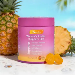 Her Juicy Renewing Feminine Probiotic Gummies, Hawaiian Pineapple Daily Treat, Slippery Elm Comfort Support, Overall Feminine Wellness 60 Count