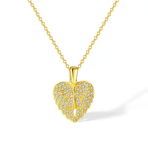 Angel Wing Heart Necklace – Gold & Silver Pendant for Women | Dainty Love Gift Jewelry