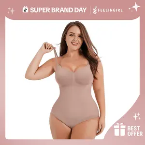 FeelinGirl Seamless Covered Bust Jumpsuit Thong Bodysuit tts Fit  Breathable Comfort Womenswear shaper clothes Hip #Summervibes
