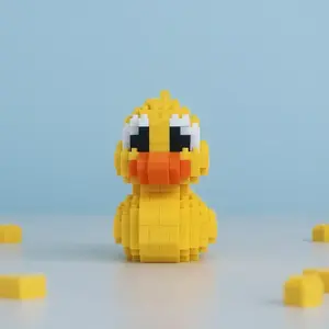 Cartoon Animal Building Block Toy, 1 Set, Creative Particle Assembly Building Block, Educational Toy for Children Gift, Block Figures