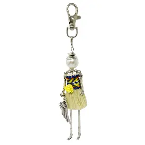 Wrapables Hanging Fashionista Doll Keychain, Crystal Rhinestone Keyring Bag Charm