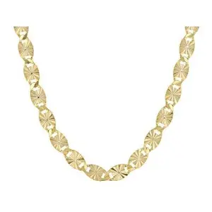 JTV 18K Yellow Gold Over Sterling Silver 3.7mm Sunburst Mirror Link Necklace