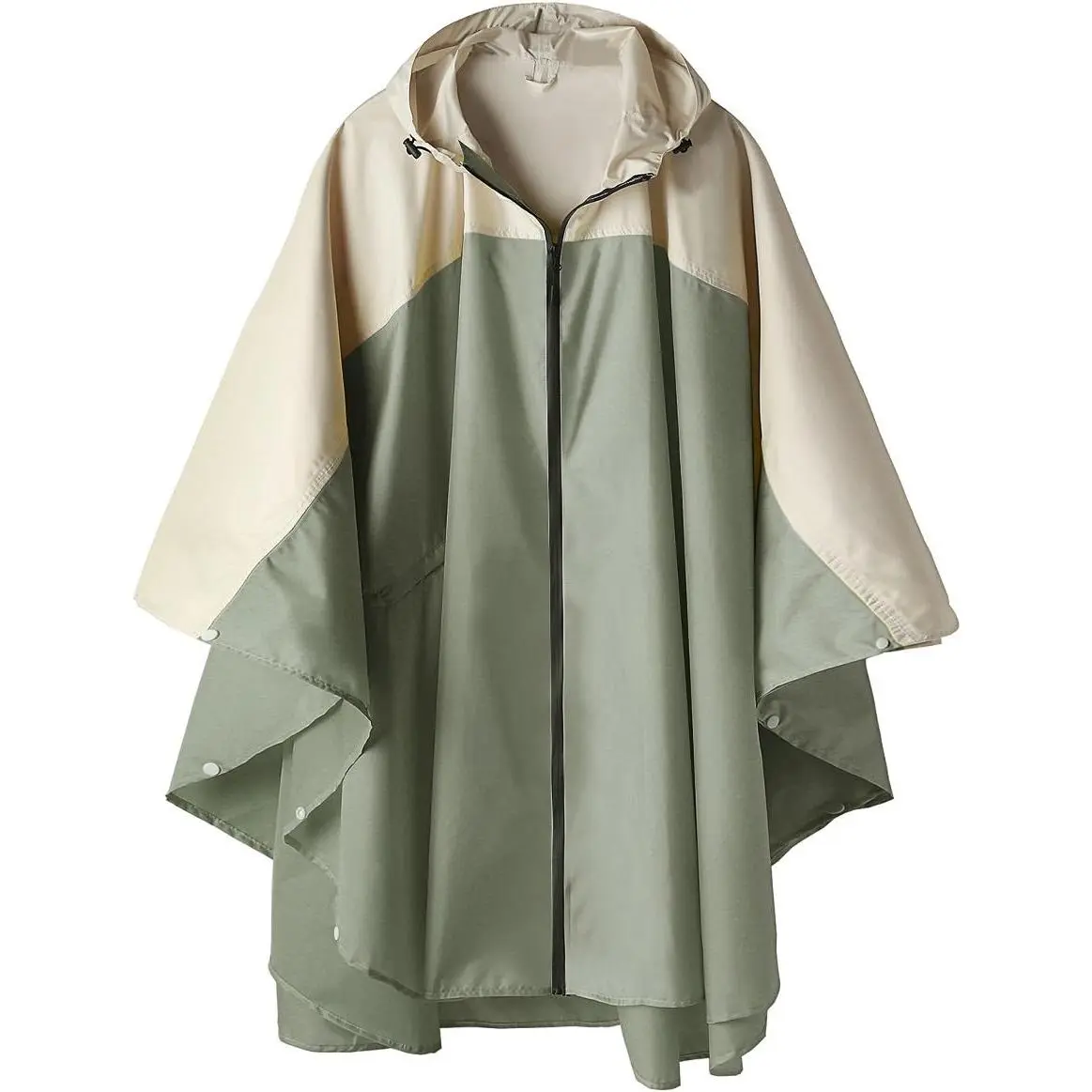 Unisex Polyester Waterproof Hooded Rain Poncho - Motorcycle Outdoor Gear, Knee-Length, Heat-Seal, Button Cuffs, Full Coverage, Adult 1 Size One Size Raincoat (Colors: A-Brown-White, A-Dark Blue-Light Blue, A-Navy-White, A-Green-Navy)