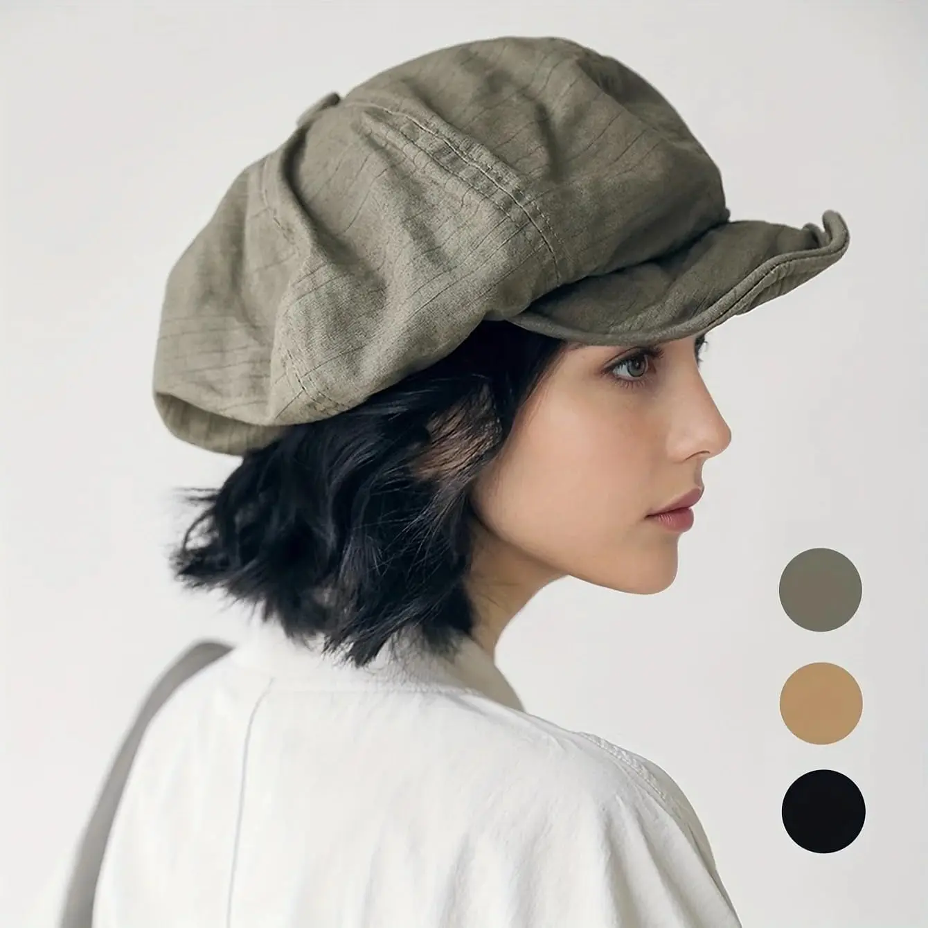 BIGWIG Retro Artistic Cotton Beret - Soft, Plain, Large 