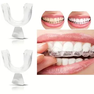 2pcs Transparent Boil & Bite Mouth Guard, Thermoforming Trays for Teeth Whitening & Night Grinding, Comfortable Fit, Durable Design