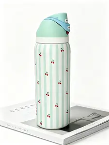 Owala FreeSip 32oz Cherry Striped Portable Insulated Stainless Steel Water Bottle - Kitchen Drinkware, 24-Hour Cold Retention, Leak-Proof Vacuum Flask, Water Bottles