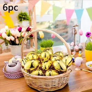 6-Pack Easter Eggs, Fillable Plastic Eggs for Easter Egg Hunt, Basket Liner, Party Gifts, Holiday Decorations