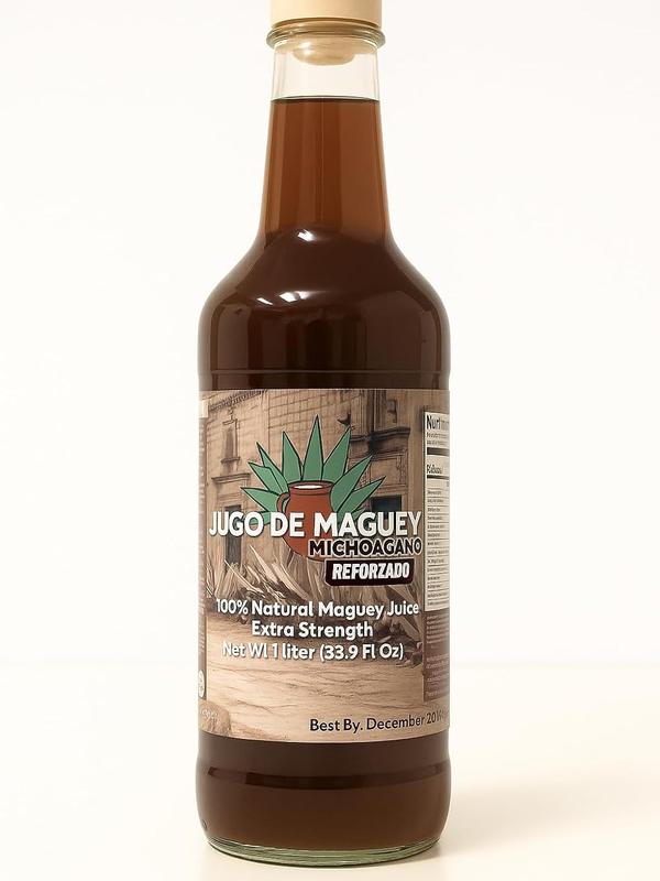 Herbalista Maguey Tarasco 3 Pack Bundle - Black Juice + Maguey Natural + Guanabana & Moronel Agave - Jugo De Maguey Tarasco Asado + Natural + Guanabana con Moronel Agave Extract 33.3 Fl oz (1 Liter) Each | All Natural | Jugo de Maguey de Michoacan