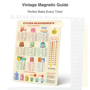 Levain & Co Kitchen Conversion Chart Magnet for Easier Cooking & Kitchen Baking - Vintage Kitchen Useful Gadgets - Cute Kitchen Accessories Gadgets - Cooking & Baking Accessories - Gifts for Bakers