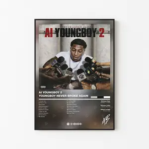 [Sale Up To 40%][Unframe] YB Album Poster, Southern Hip Hop Wall Art, Street Rap Music Aesthetic Decor, Modern Album Artwork, Gift for Rap Fans