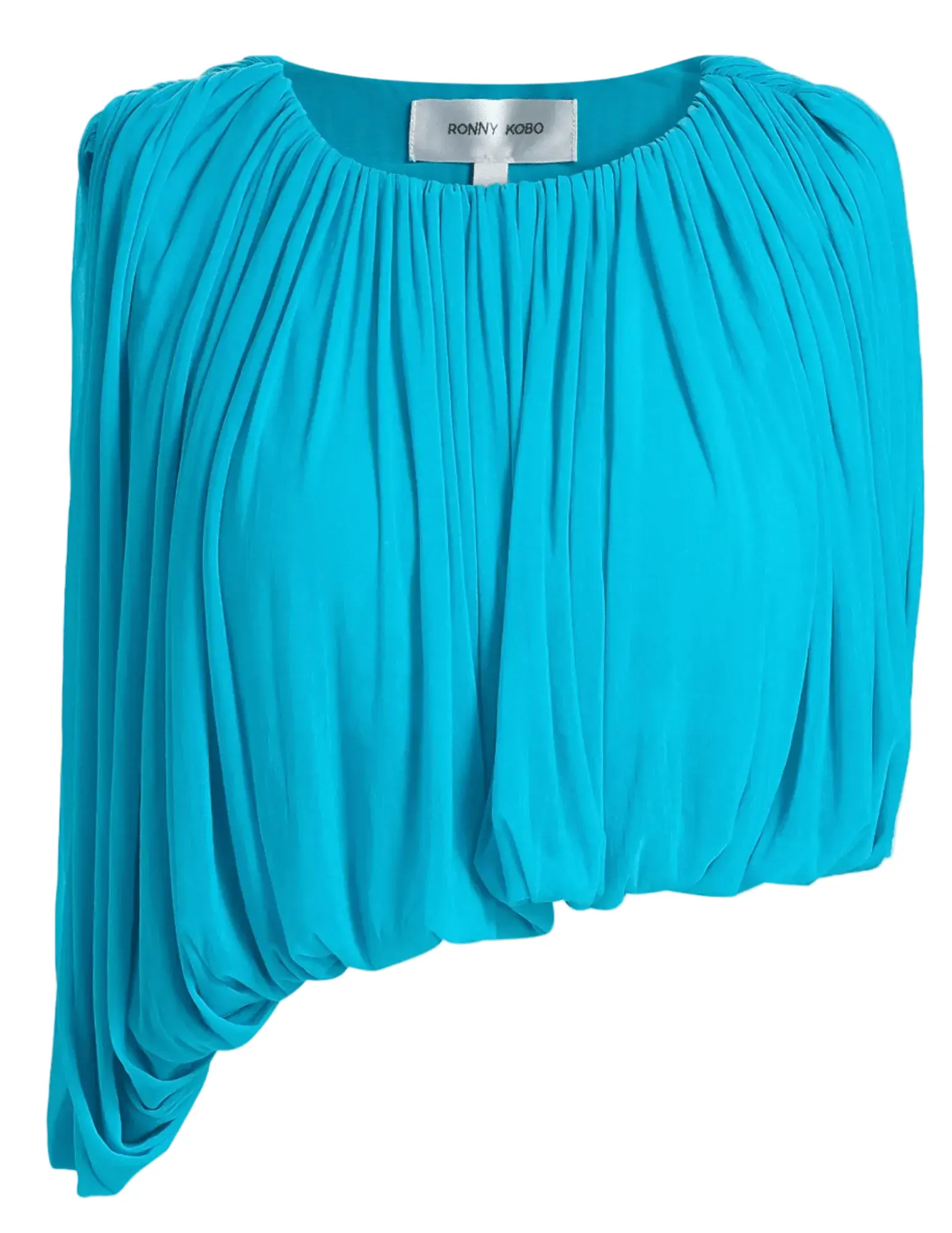 Ronny Kobo Chelly Draped Top in Turquoise