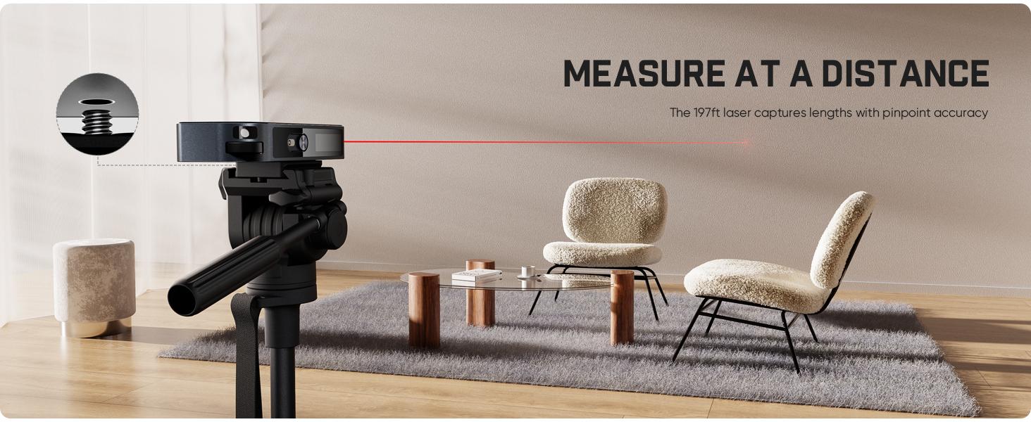 Fanttik A11 Ultra 3-in-1 Laser Measuring Tool, 197Ft Digital Laser Distance Measure with IPS Touch Screen & Side LCD, Wheel Roller & 3-Axis Digital Level, Rechargeable for Home DIY & Indoor Projects