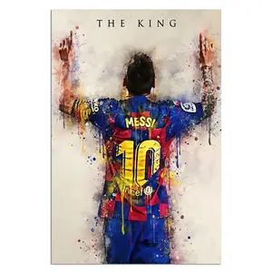 Football Stars Lionel Messi Poster Picture Art Print on Canvas Home Room Decor Mural