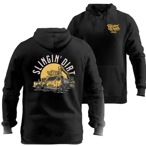 Heavy Equipment Operator Hoodie, Slingin’ Dirt Excavator and Dump Truck Graphic shirt, Unisex Oversized Hoodie – Cozy Casual Pullover for Men & Women