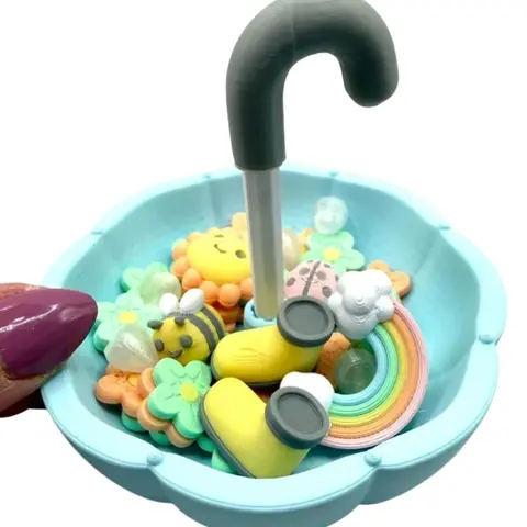 Mini 3D Printed Spring Umbrella Fidget Dish rainbow, rainboots, sun, flowers, raindrops, bumble bee, ladybug- decor ASMR Decorative Seasonal Gift
