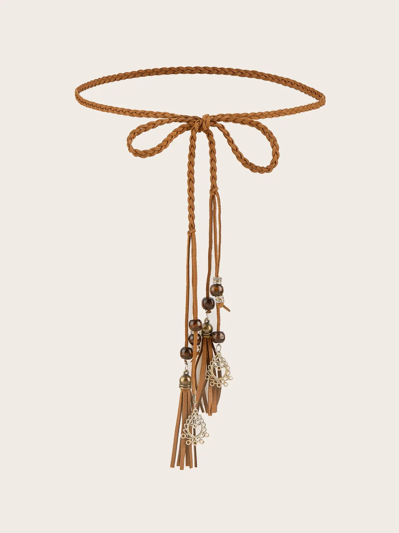Bohemian Vintage Braided Fringe Waist Tie, Adjustable Thin  display picture 3