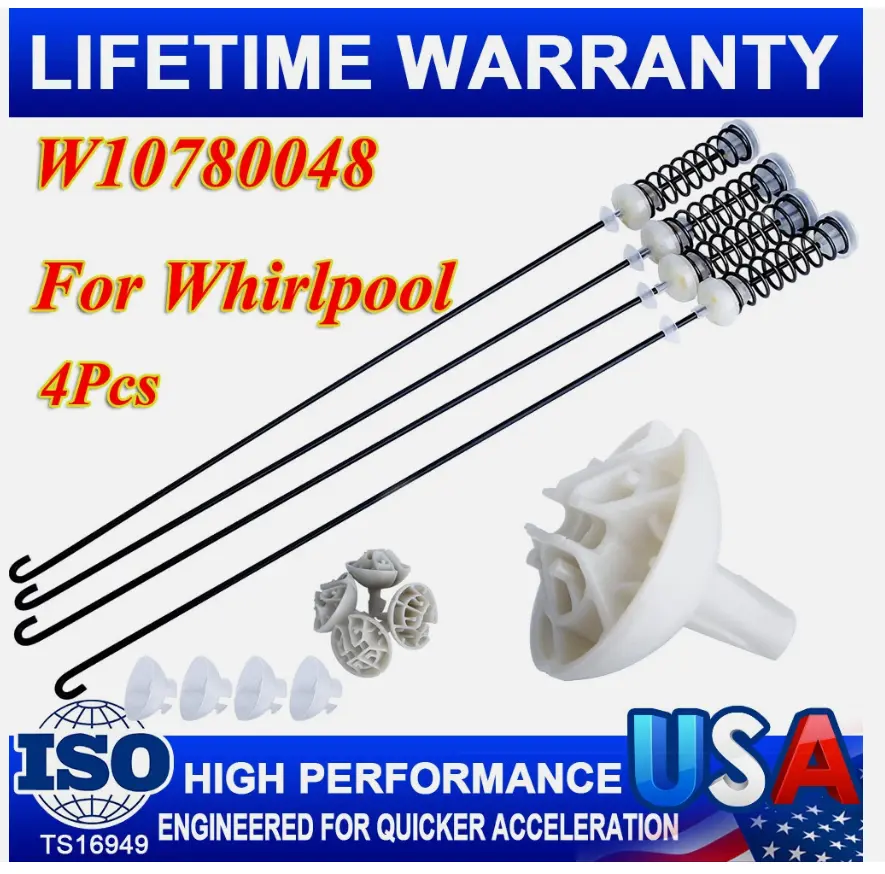 Update W10780048 Washer Suspension Rod Kit For Whirlpool Kenmore Washing Machine