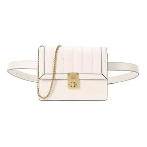 COACH Hutton 16 Multifunctional Leather Mini Crossbody Bag with Chain Strap for Women in White