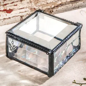 Clear Cube Glass Keepsake Box 333